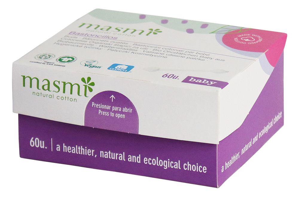 Bastoncillos de seguridad bebé Masmi Natural Cotton