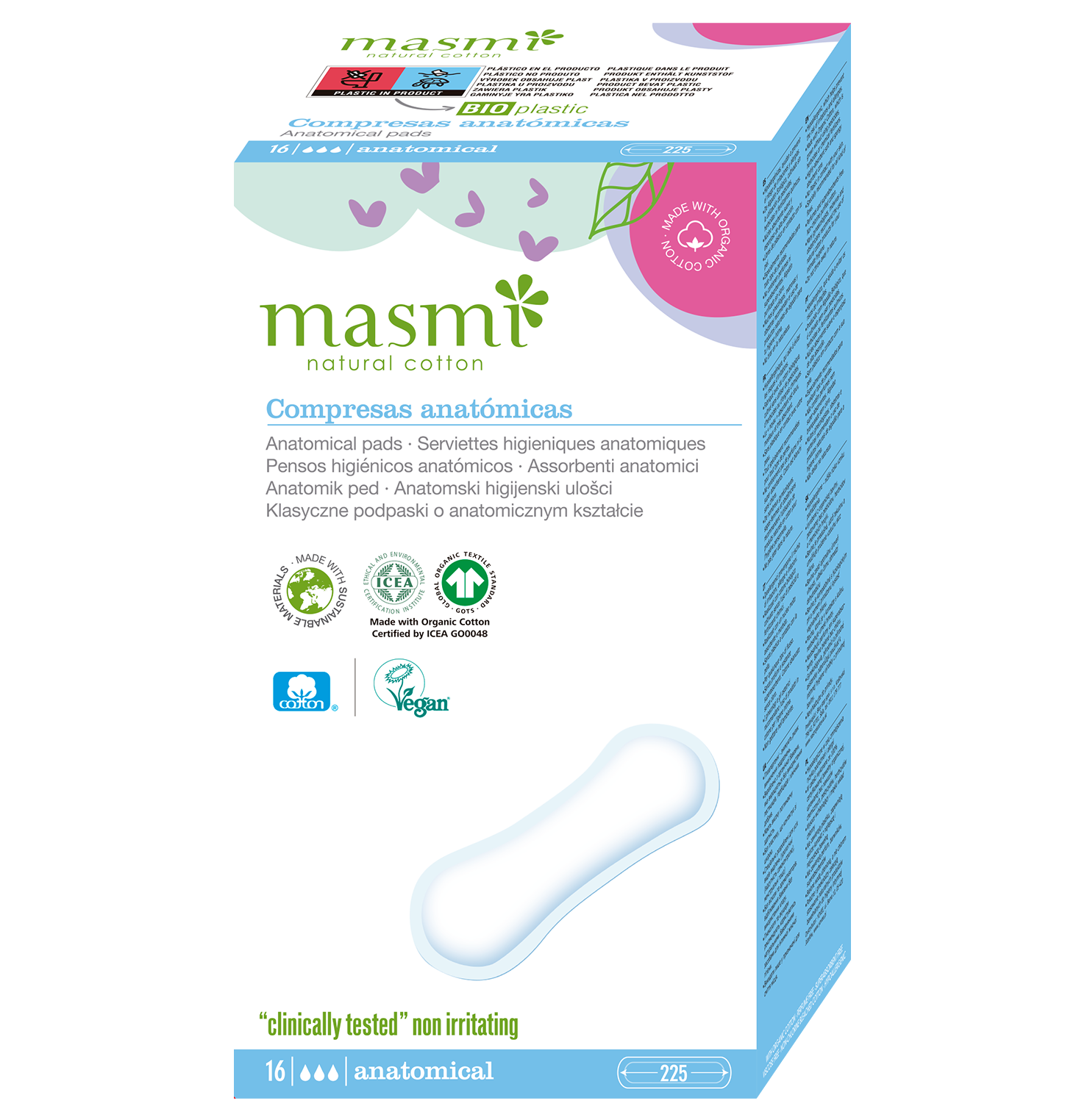 Compresa anatómica - Masmi Natural Cotton